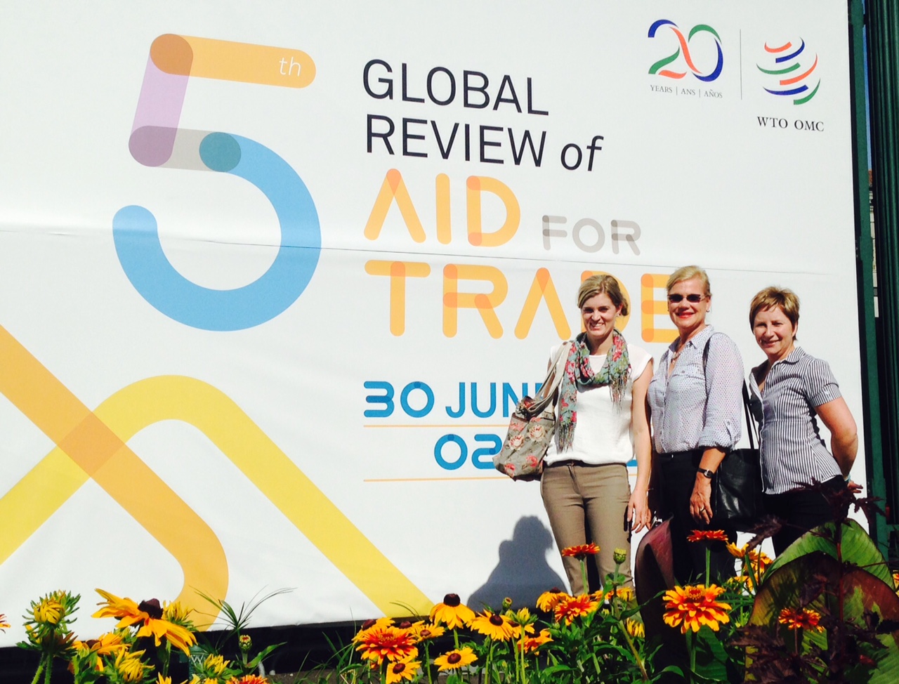 Dr Ermie Steenkamp, Prof Wilma Viviers and Dr Sonja Grater at the Fifth Global Review of Aid for Trade held at the World Trade Organization (WTO) from June 30th to July 2nd 2015
