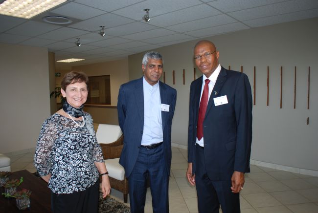 H.E. Mr Faizel Ismail (South African Delegation to the World Trade Organization) and NWU Vice-Rector Prof Dan Kgwadi