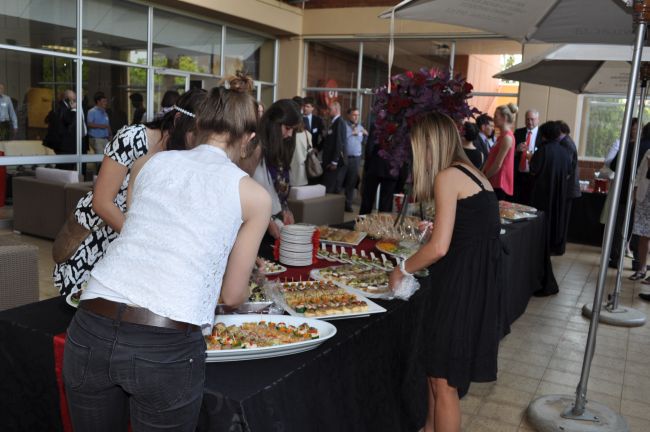 Lunch was held on the balcony of the C1 building, where the NWU's Institutional Offices are located